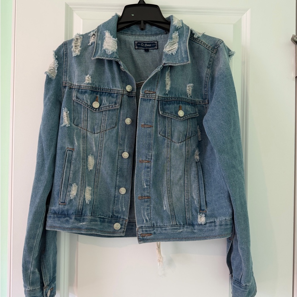 Women's Distressed Blue Denim Jacket